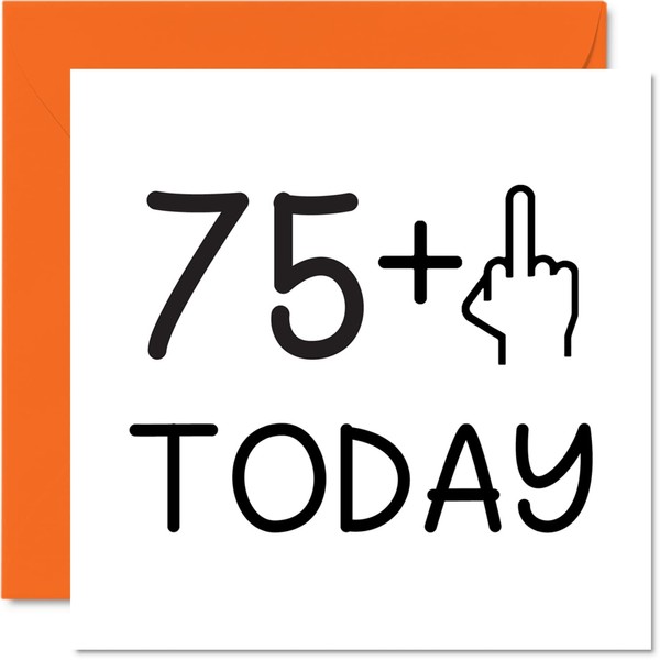 76th Birthday Card Funny for Women - Novelty Middle Finger - Rude Birthday Cards for Men, 5.7 x 5.7 Inch Birthday Greeting Cards, Joke Cards for Mom Dad Papa Pops Grandpa Grandma Nan Aunt Uncle