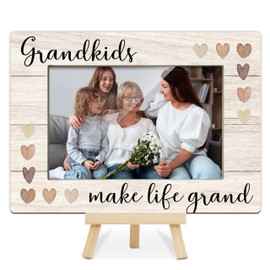 ZIIUFRN Grandkids Picture Frame Gifts, Grandchildren Photo Frames, New Grandparents Gifts, Grandparents Baby Announcement Gift, Wood Decor for Desk Display -B09