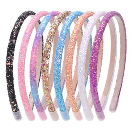 8pcs Glitter Headbands for Girls, women, Sparkle toddler Headband Accessory, Kids Hair Bands for Girls, Little Girl Hair Accessories, Daily Use and Party Hair Accessories, Birthday Gifts.