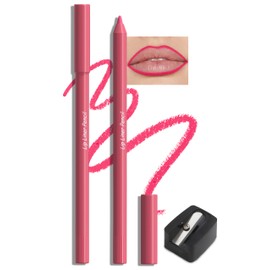 Jutqut 2 x Matte Lip Liner with Sharpener, Waterproof & Long-Lasting Lip Liner Pencil, Smudge-proof Lip Liner, Soft Texture Lip Liner Pencil, Precise Application & Contouring
