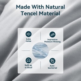 WarmKiss Down Comforter Twin Size, All Season Soft and Fluffy Duvet Insert, 50% Feather Fill Bed Comforters, Luxury Tencel Cover (68×90, Grey)