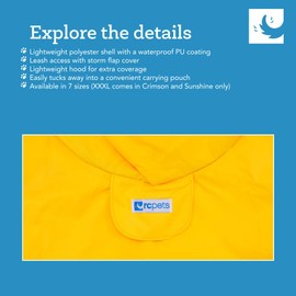 RC Pet Products Waterproof, Stylish, Comfortable Packable Rain Poncho | XX-Large Paper Planes