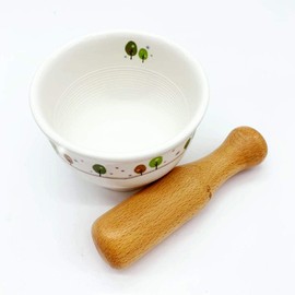 PARTY CRAFTZ Ceramic Mortar Grinder and Pestle for Spices, Seasonings, Pastes, Pestos and Guacamole Korea