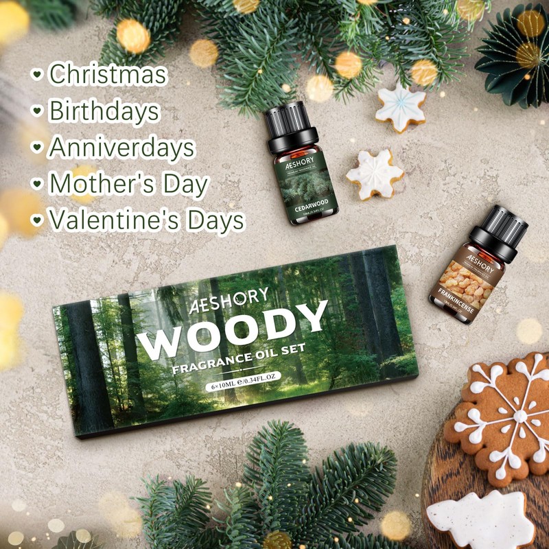 Woody Essential Oils Set - 6x10ML Woody Scents Fragrance Oil