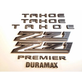 GM Auto 7PCS Matte Black Tahoe Premier Duramax Fender Z71 Emblems Badges For 2021+ Tahoe