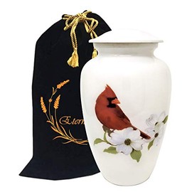 Liveurns Cardinal Bird Cremation Urn - Cardinal Cremation Urns for Human Ashes - Metal Burial and Funeral Cremation Urn, Memorial Urn for Human Ashes (Adult Urn)
