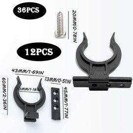 Kitchen Plinth Mounting Clips, Pack of 12 Kitchen Pedestal Panel Brackets, Kick Board Clips, Robust Kitchen Kickboard Pedestal Clips, Strip Clips, Black for Skirting Board with 36 Screws (30 mm)