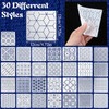 30Pcs Sashiko Stencil Quilting Stencils Wash Away for Crafts, Embroidery