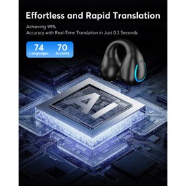 Boytond AI Translation Earbuds Real Time 144 Languages 60H Playtime Translator Ear Buds Audifonos Traductores Inglés Español Wireless Earphones Bluetooth Headphones for Travel Business Meeting