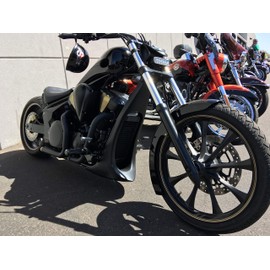 SLK-Customs Fury Front Fender Relocation Kit - Stainless Steel Bracket Compatible with Honda Fury (Black)