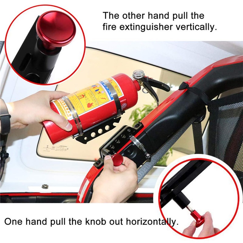 AUFER Vehicle Universal Quick Release Roll Bar Fire Extinguisher Mount