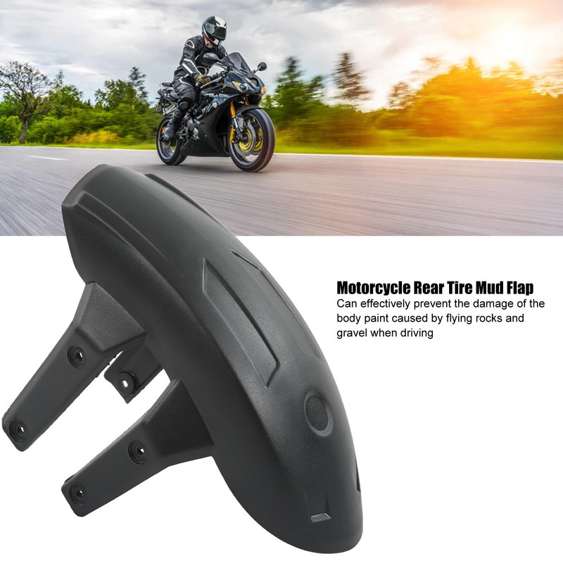 Motorcycle Rear Mudguard ABS Metal Black Tire Splash Guard Universal