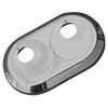 Double Heating Pipe Rosette, Pipe Spacing Variable, Colours and Sizes, Pipe Cover, Cover, Radiator Rosettes, Covers Heating Pipe (22 mm, Chrome-Plated)