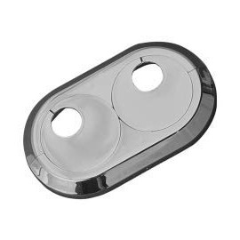 Double Heating Pipe Rosette, Pipe Spacing Variable, Colours and Sizes, Pipe Cover, Cover, Radiator Rosettes, Covers Heating Pipe (22 mm, Chrome-Plated)