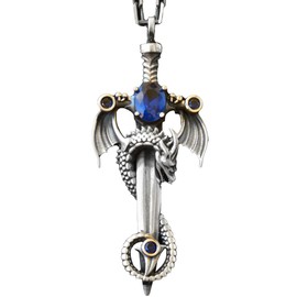 Dragon Silver Pendant, Dragon Necklace For Men, Animals Necklace, Chain Men's Necklace, 925K Solid Sterling Silver Necklace, Sterling Silver, Cubic Zirconia