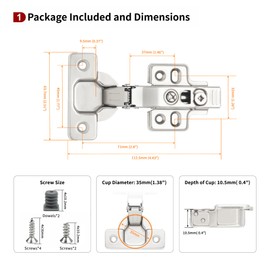 STIANC 20 Pack Full Overlay Frameless Soft Close Concealed European Hinges for Kitchen Cabinet Door, Clip On, 3 Way Adjustability, 105 Degree