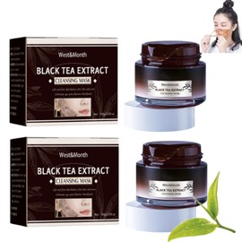 YG LianKai 2PC Soly Black Tea Face Mask, Skinning Peel off Mask with Black Tea extracts, Deep Cleansing Pores, Remove Blackheads, Oil Control, Moisturizing for All Skin Types