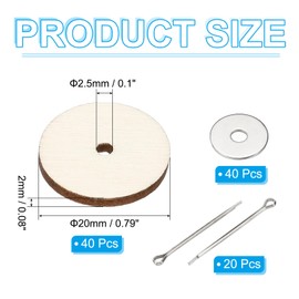 PATIKIL 20mm Doll Joints, 20 Set Removable Cotter Pin Joints Connector and Fiberboard Tray for Bear Limbs Making Head Joints DIY Crafts Accessories