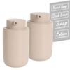 BosilunLife Khaki Soap Dispenser Set - 2 Pack 12oz Ceramic