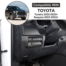 Real Carbon Fiber Headlight Switch Button Frame Cover Trim Compatible with Toyota Tundra/Sequoia 2022-2023 Car Headlight Switch Trim Frame Headlight Switch Button Decorative Frame Sticker Accessories