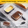ALELION Black Butter Dish with Lid and Knife for Countertop