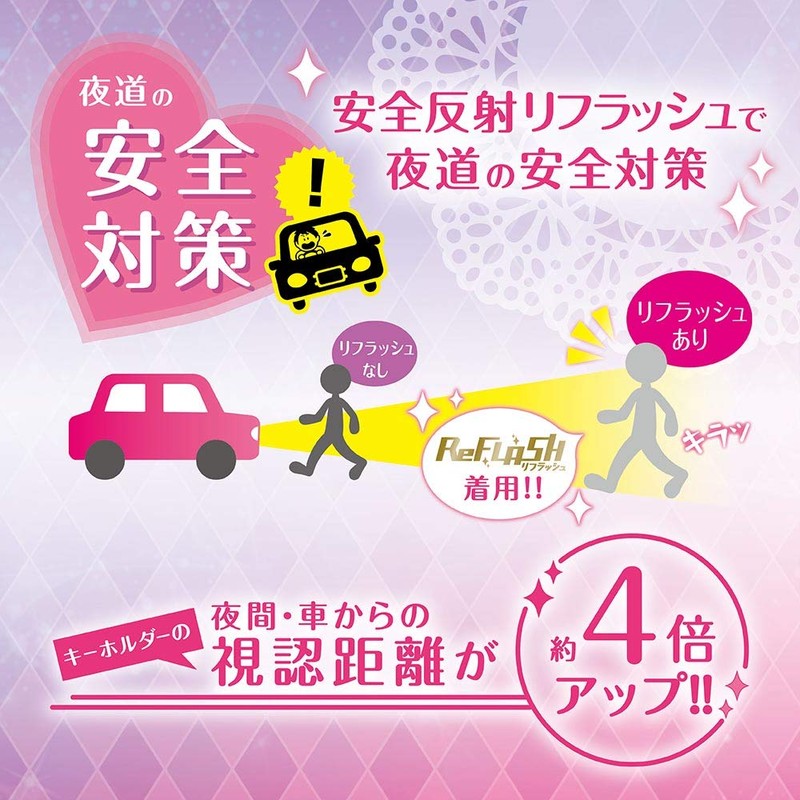 Sonic Keychain Reflash Safety Reflective Lianatia White GS-1225-W