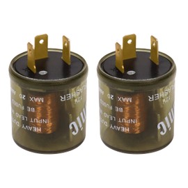 YiEC ZAN LED Flasher Relay 3 Pin 12V Electronic LED Turn Signal Flasher Blinker Relay 3-terminal for Cars Trucks Motorcycles, 3 Prong Round (2pcs 3-pin, Without Ground Wire)