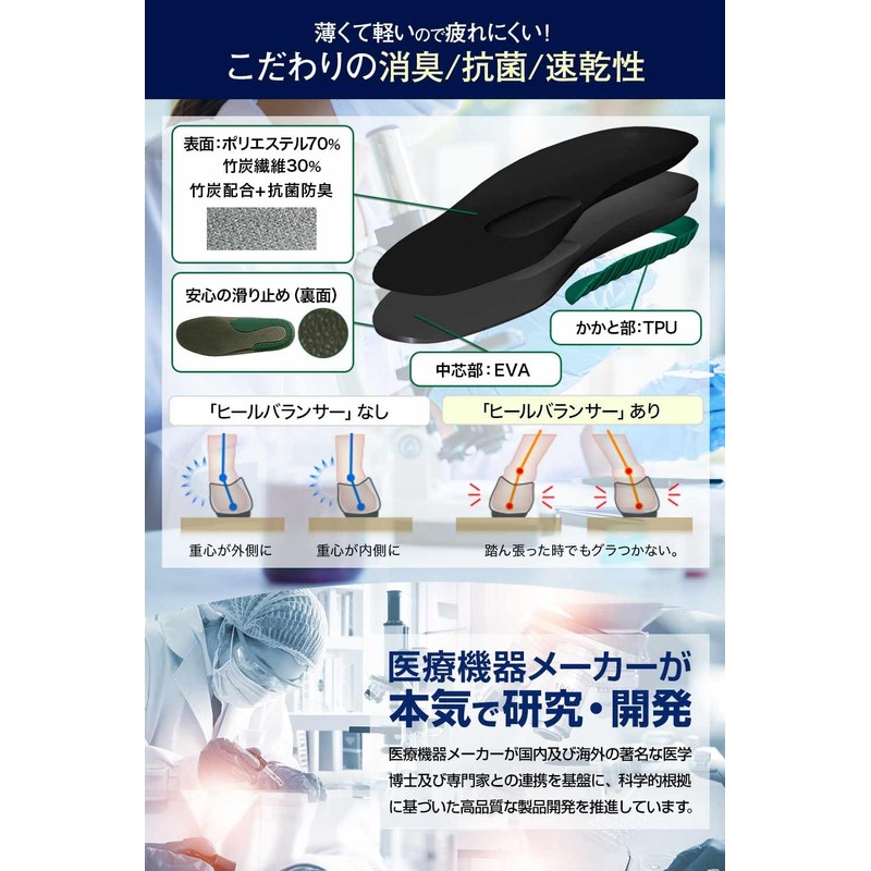 Refreer X Leg Correction Insole, Inner Crotch, Sole, Footbed, 10.0