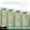 Dynamene sage Green Fabric Shower Curtain, Boho Tufted Geometric Striped