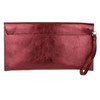 Girly Handbags Italian Suede Envelope Clutch Bag, Metallic Burgundy