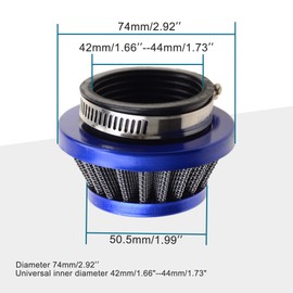 GOOFIT Blue 44mm Air Filter Cleaner for 2 Stroke 43cc 47cc 49cc Engine Kids Quad ATV Dirt Pocket Bike Go Kart Big Foot Gas Scooter