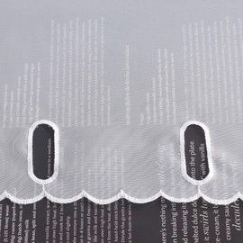 1 x Semi-Transparent “J13” Curtain, Embroidered White Flowers, Kitchen door net curtain