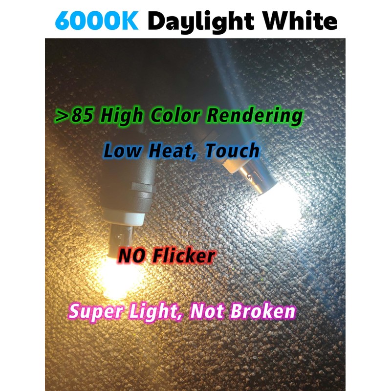 1156 BA15S LED Bulbs 12-24V, 1141 1003 7506 6000K Daylight