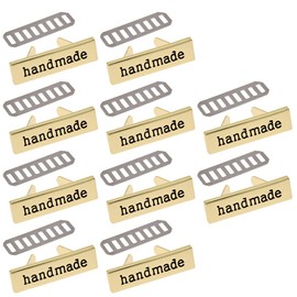 10pcs Metal Handmade Label Tags Clothing Jeans Shoes Bag Garment Rectangle Handmade Printing Labels Sewing Craft