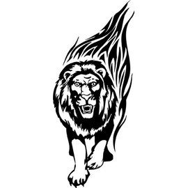 Design With Vinyl Artwork Animal Beautiful Lyon Art Work Design Wall Decal for Family - Symbol Courage Fearlessness Ferocity Watchfulness Themed Décor - Size: 8 in x 17 in