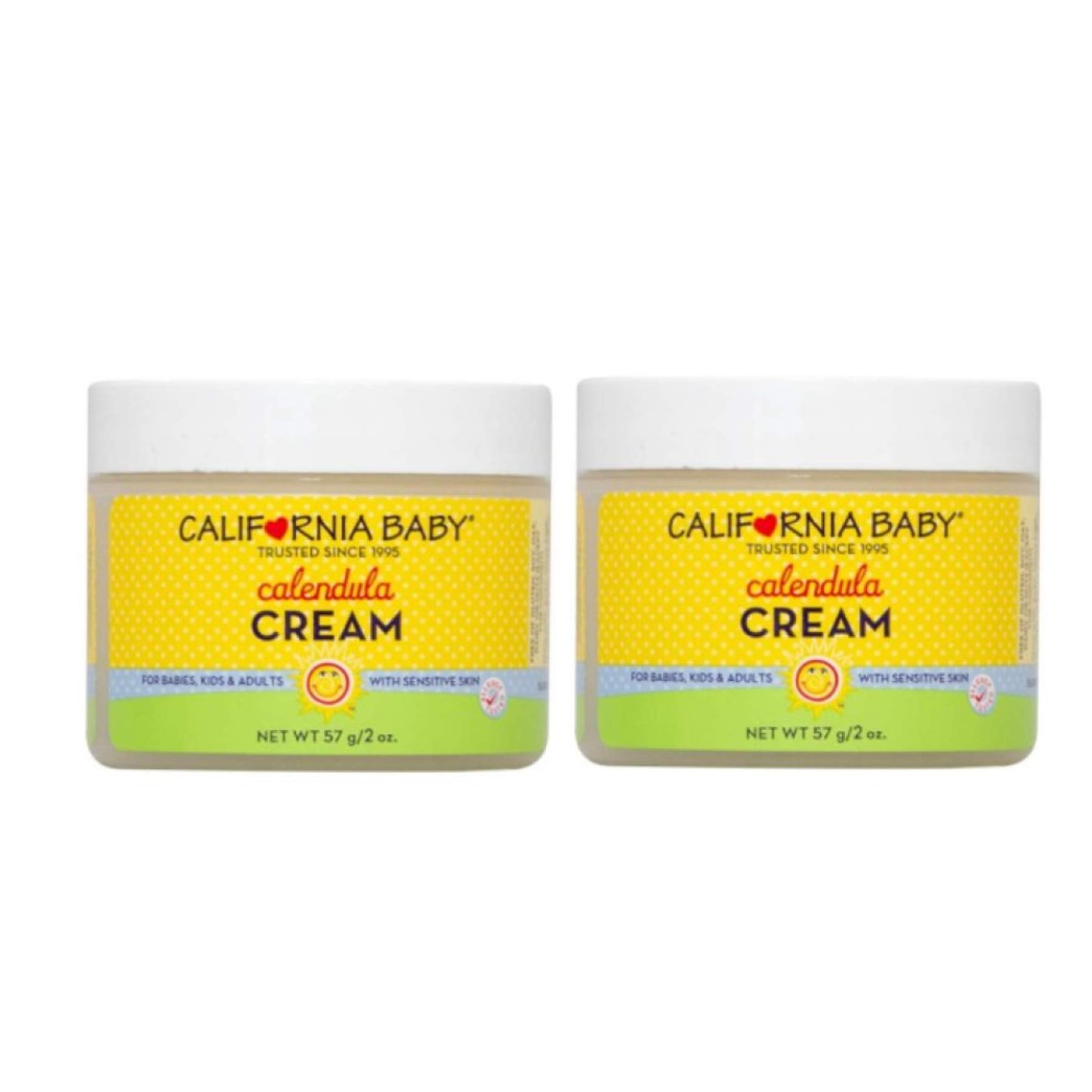 California Baby Calendula Moisturizing Cream (2 oz.) Hydrates Soft, Sensitive Skin | Plant-Based, Vegan Friendly | Soothes Irritation Caused by Dry Skin on Face, Arms and Body | 2 Pack
