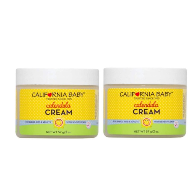 California Baby Calendula Moisturizing Cream (2 oz.) Hydrates Soft, Sensitive Skin | Plant-Based, Vegan Friendly | Soothes Irritation Caused by Dry Skin on Face, Arms and Body | 2 Pack
