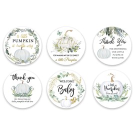 90 Little Pumpkin Baby Shower Thank You Stickers, Baby Shower Party Favor,Fall Themed Favor Stickers (2 Inch)