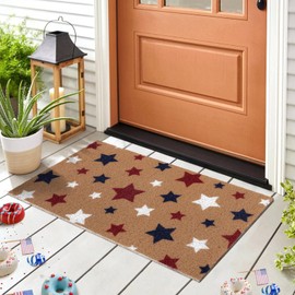 Duraaamo Patriotic Doormats 4th of July Outdoor Mats Independence Day Welcome Rug Non Slip Memorial National Day Floor Mats for Front Porch Entryway Decor