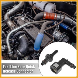 Partuto 6.3mm SAE to 8mm 90 Degree Fuel Hose Quick Release Connector 2pcs Replacement