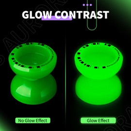 MAGICYOYO K3 Aurora-P Glow in the Dark, 2 in 1 Responsive & Unresponsive Yoyo, Professional Trick Yoyo for Kids and Adults, Plastic Yo Yo for Boy and Girl, with 12 Strings, Accessory Kit (Glow Green)
