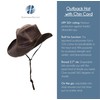 Dorfman Hat Co. Weathered Outback Hat with Chin Cord (Medium,