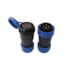 HangTon TY28 4 Pin 45A Aviation Waterproof Connector Male Female Cable Plug Socket Screw Crimp Solderless Quick-Disconnect for Power Device