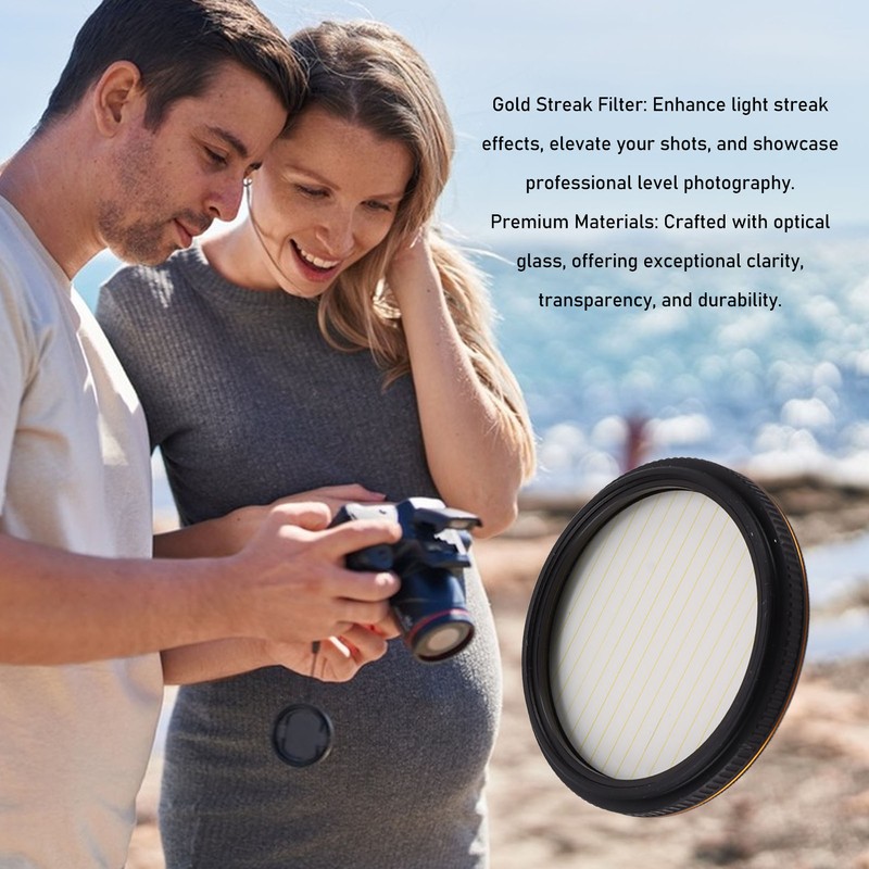 Gold Streak Filter Light Flare Effect Filter Optical Glass Camera