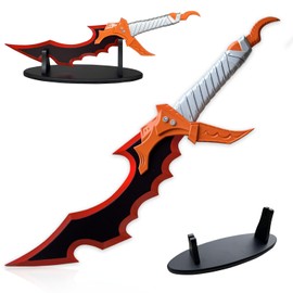 21.7" Anime Sung Jinwoo Sword Kasaka's Knight Killer Sword Cosplay Props All Metal with Display Stand (Red)