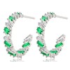 Razzberry Sparkling Rhodium Plated Zircon Hoop Earrings, Brilliant Statement Fashion