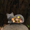 LEAESMHR Solar Cat Outdoor Statue, Resin Solar Cat Lights with