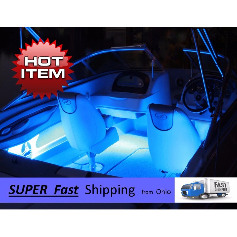 UN brand 32ft TOTAL ---- BLUE boat led light kit
