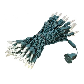 Novelty Lights 70 Light T5 LED Christmas Mini Light Set, Outdoor Lighting Party Patio String Lights, Warm White, Green Wire, 35 Feet