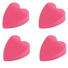 4 topes de goma para puerta, tope de seguridad en forma de corazón, protector de pared y reduce el ruido, soporte de puerta de cuña resistente para todo tipo de piso (4 piezas rosas)